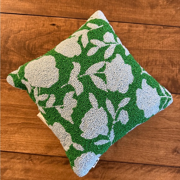 Kate Spade X Target Other - Kate Spade beaded Green and White Floral Throw Pillow